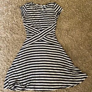 Black and white strip dress
